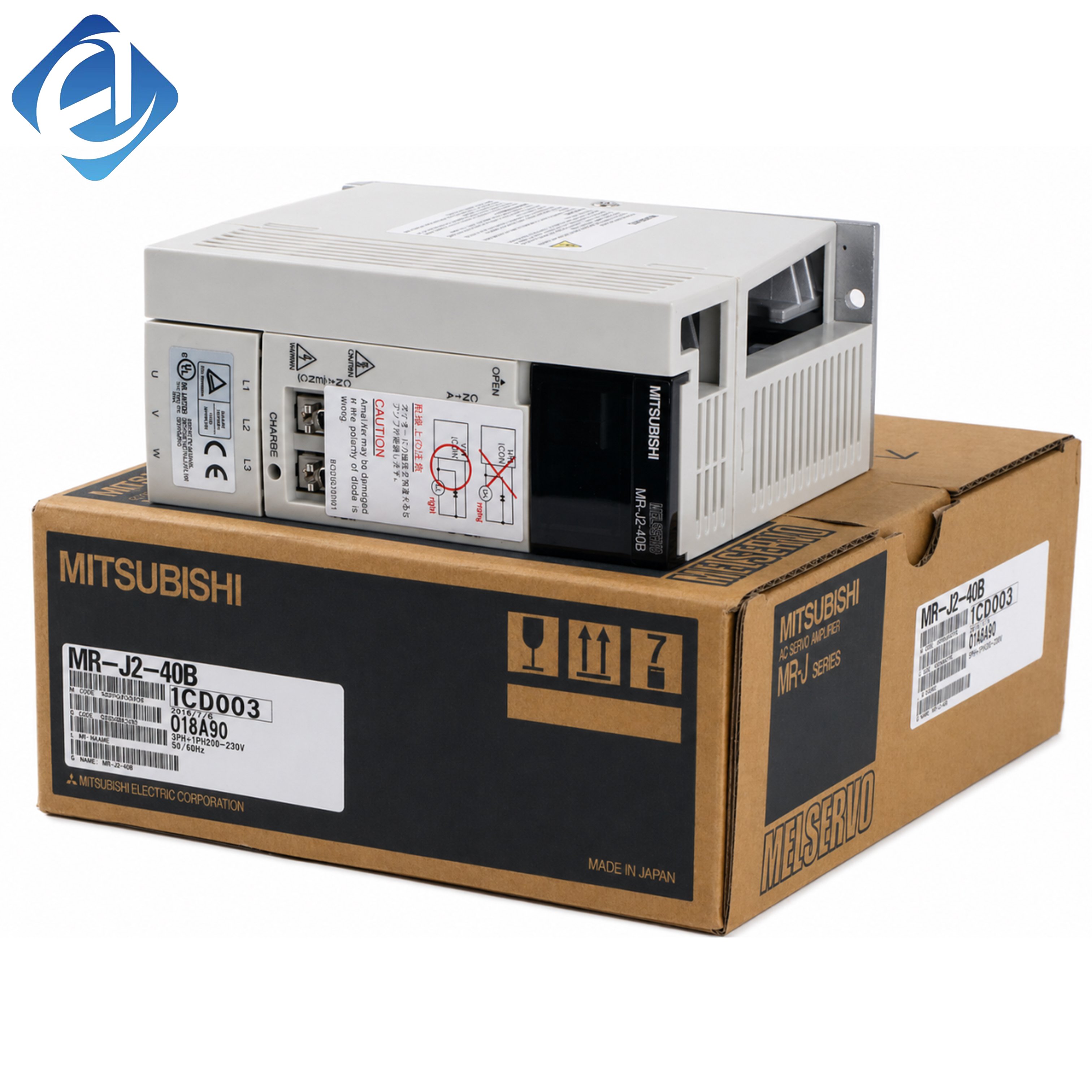 New Original MR-J2-40B MELSERVO J2 series 400W servo drive. It achieves precise position, speed and torque control with fast response and stable running performance. Built with multiple safety protection functions