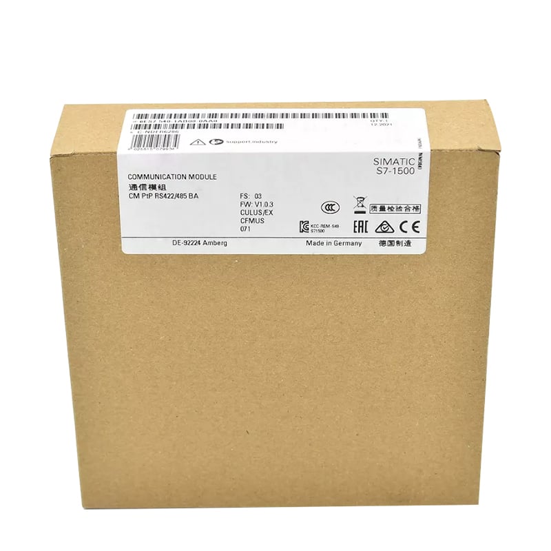 New Original 6ES7 540-1AB00-0AA0 6ES7540-1AB00-0AA0 communication module for Siemens SIMATIC S7-1500 series, supports RS‑232/422/485 serial communication, high anti-interference, stable data transmission. 