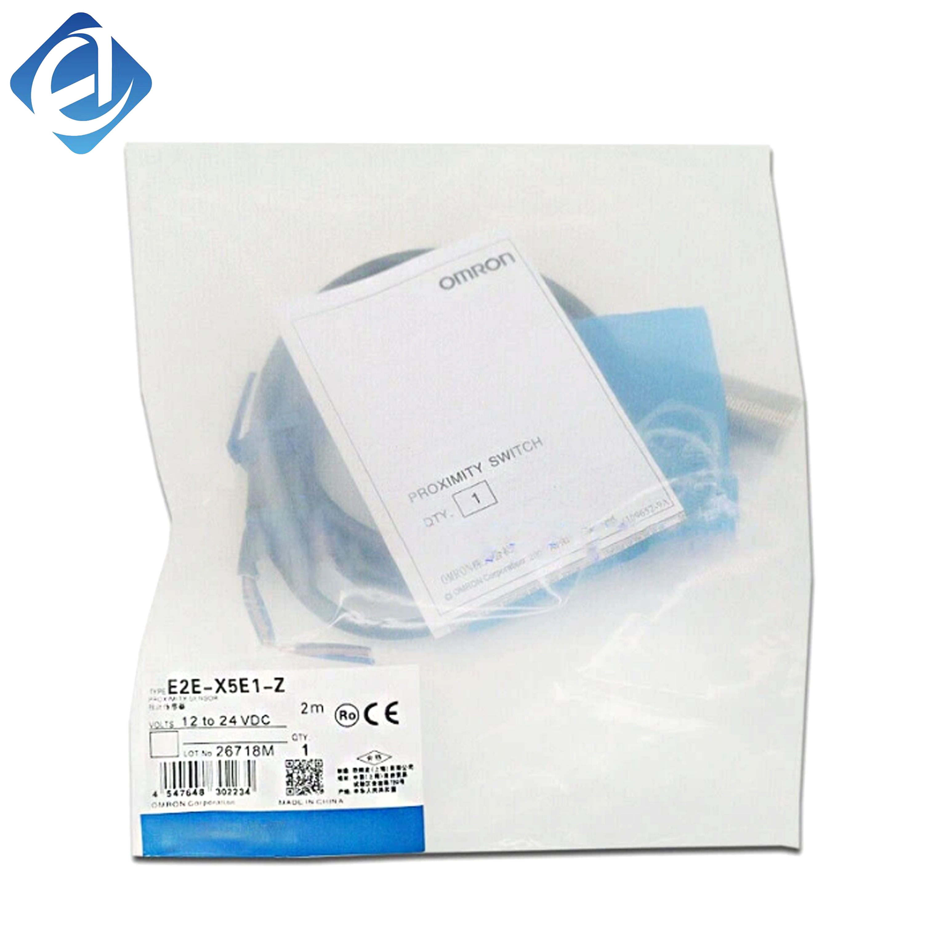 New Original E2E-X5E1-Z Omron E2E Series Inductive Proximity Sensor, for metal detection, limit positioning and workpiece counting in industrial automation.