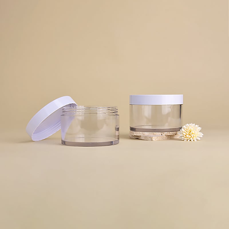 Frascos cosméticos de plástico PET transparente blanco para crema capilar, 200 ml
