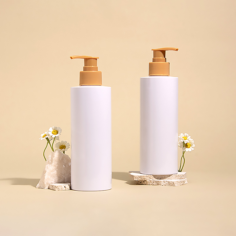 Produttore di flaconi per shampoo, pompa marrone da 300 ml, flaconi cosmetici cilindrici snelli