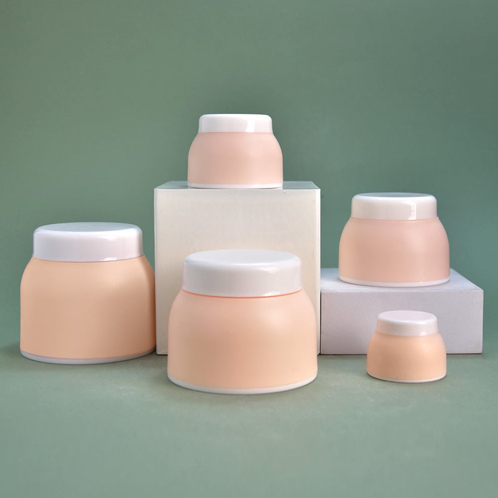 Vasetti cosmetici in plastica all'ingrosso, rosa loto, trapezoidali, da 10 ml, per rossetto, piccoli vasetti