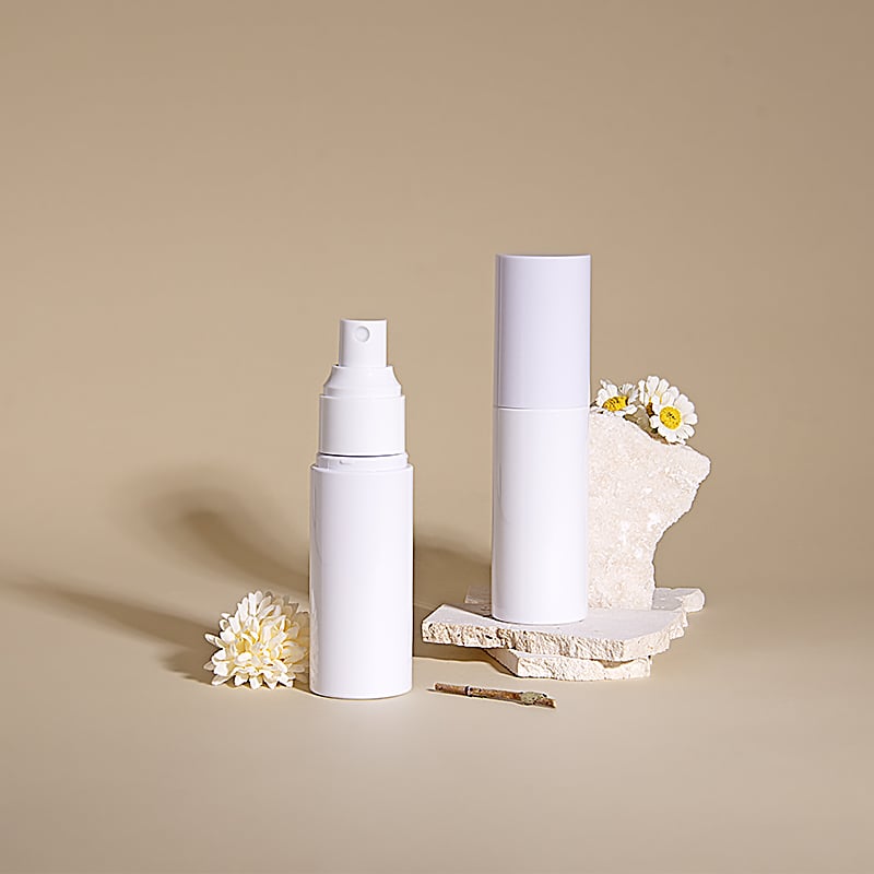 Cosmetic Packaging Fine Mist Sprayer PET Material Cylindrical Plastic Bottle