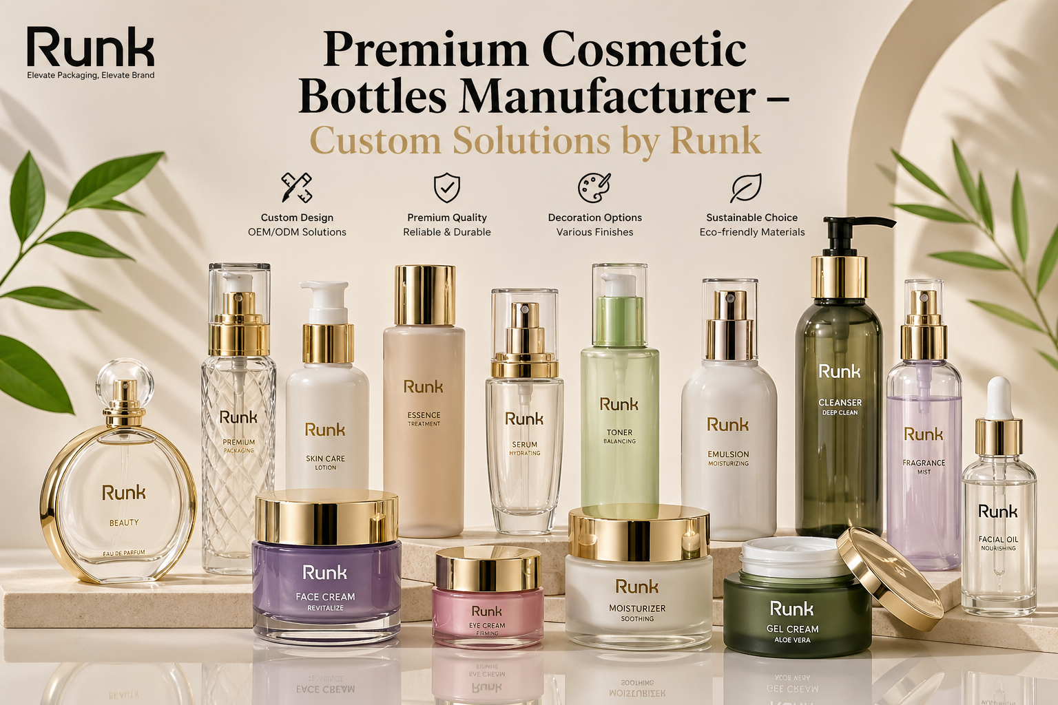 Produttore di flaconi cosmetici premium – Soluzioni personalizzate di Runk