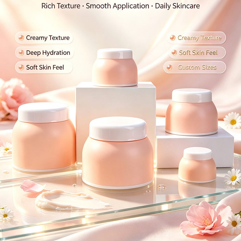 Vasetti di plastica per confezionamento cosmetico industriale, 50 ml, logo personalizzato, richiudibili, bocca larga