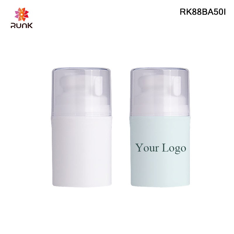 Flacone con pompa airless personalizzato per confezionamento di prodotti per la cura della pelle, 50 ml, in materiale PP