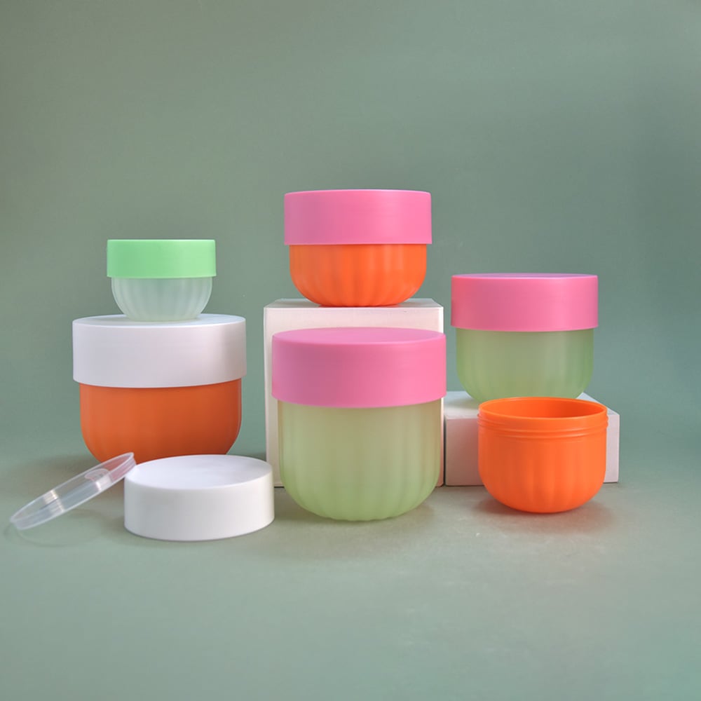 Contenitore personalizzato per creme per la cura della pelle in PP satinato con tappo interno, 500 ml, vasi grandi