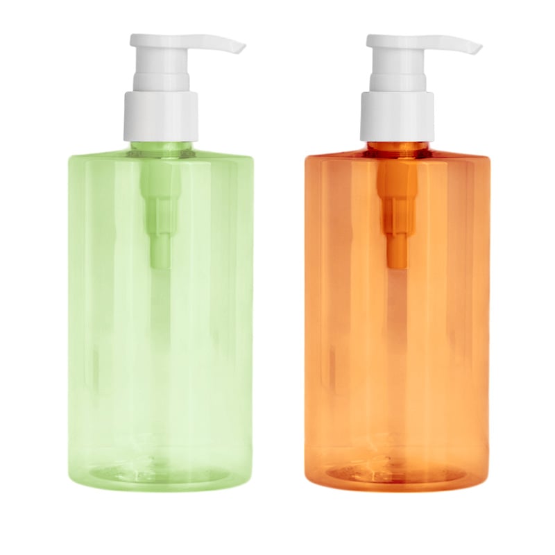 Produttore di flaconi per skincare private label ambrati in PET, flacone con pompa per gel doccia da 400 ml