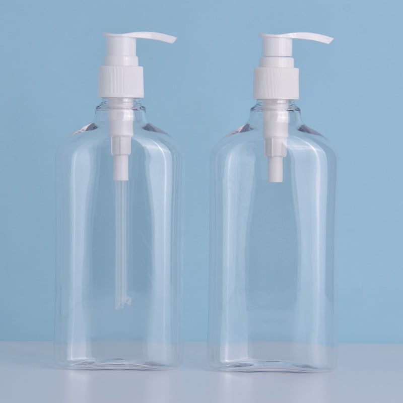 Flacone pet piatto e quadrato da 320 ml per gel doccia con pompa, per la cura della persona