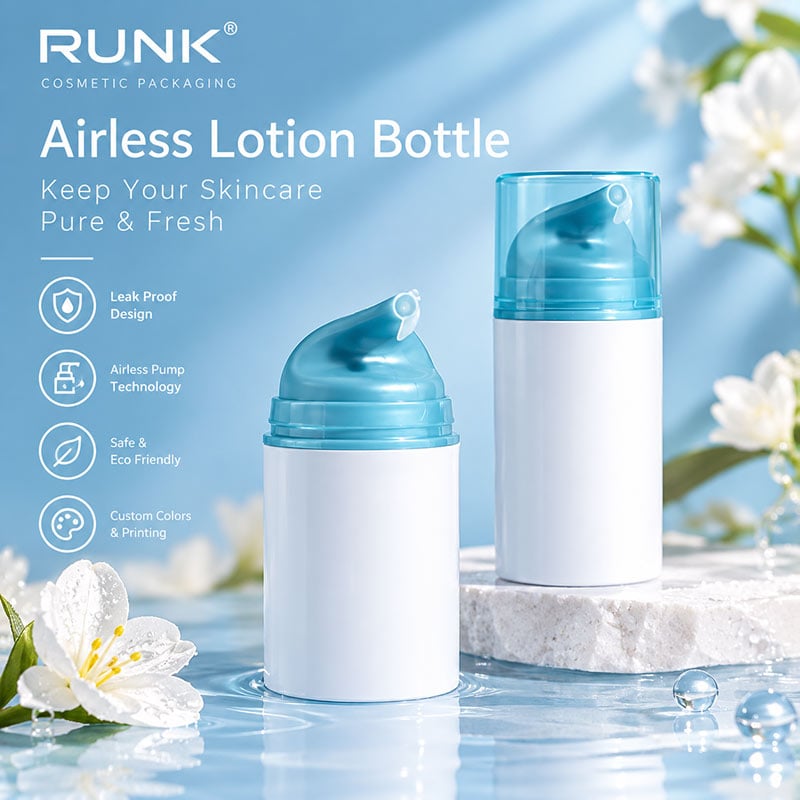50ml Blue Cylinder Airless Bottle with Eagle Beak Nozzle Matte Costing Decoration 