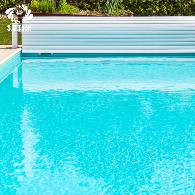 Water Crown, couverture haut de gamme sur mesure pour piscine, moteur durable, lames solides, bon joint d'étanchéité