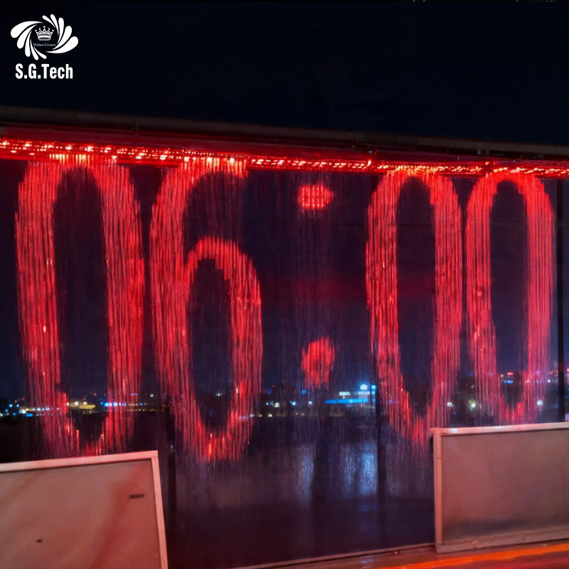 Indoor Decor Digital Water Curtain Fountain Programmable Text Pattern Water Wall for Restaurant Exhibition Hall Lobby
