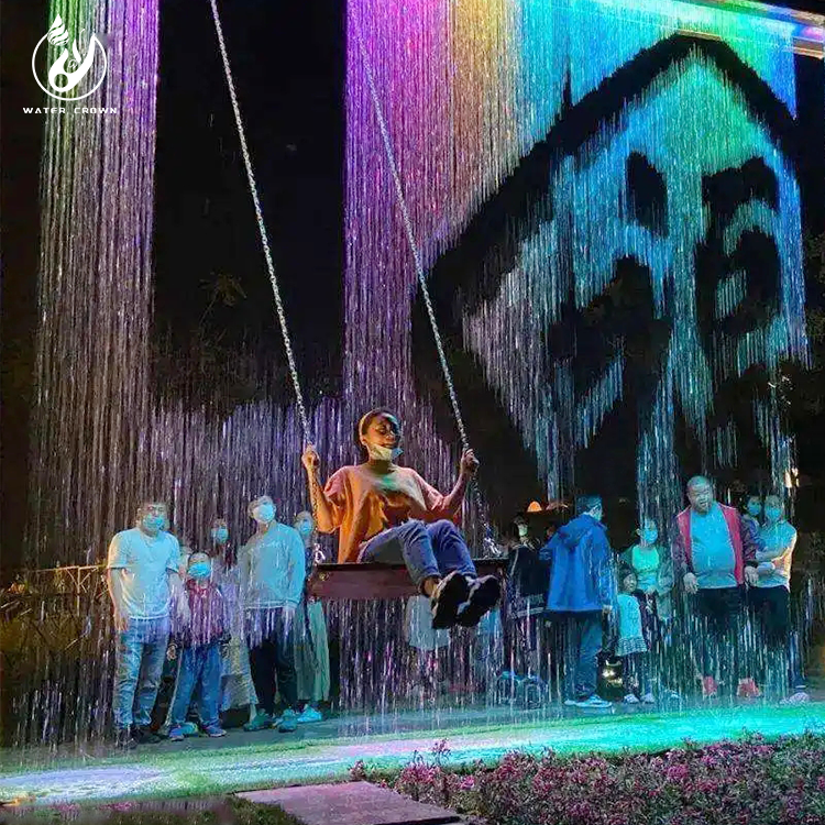 Modern Crown Water Park Decoration Swing Waterfall Digital Graphic Feature for Hotels Manufacturer-Supply