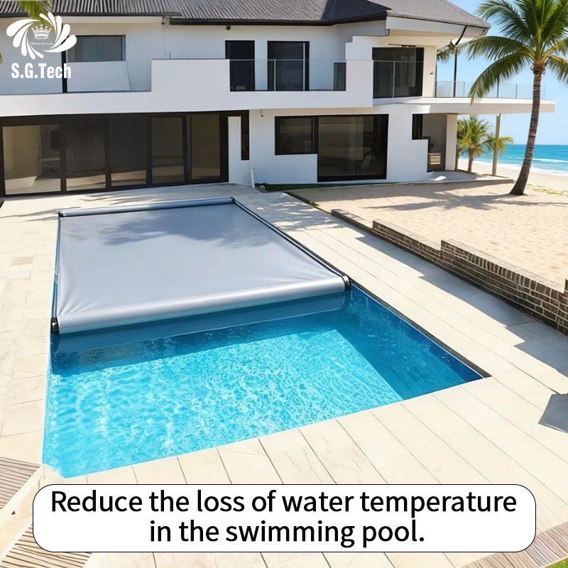 Water Crown Heavy Duty PVC Automatic Pool Safety Cover | Weatherproof, Dustproof, Heat Preservation for Inground/Above Ground Pools