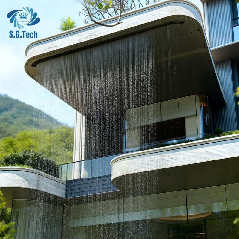 LED Water Curtain Fountain Modern Water Feature for Garden Hotel Mall Landscape Decoration Projects
