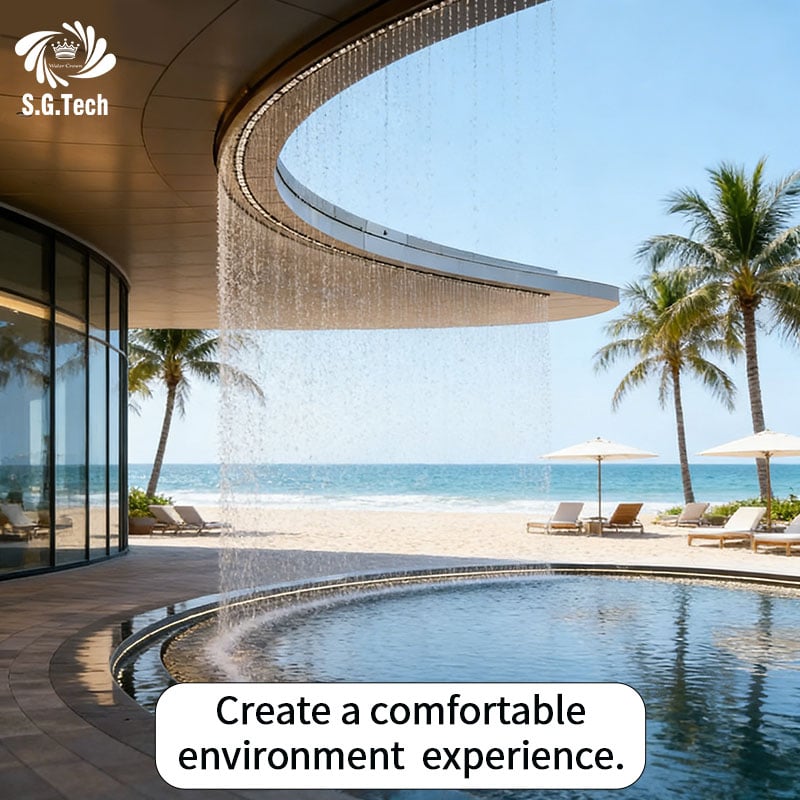 Custom Decorative Indoor Outdoor Water Curtain Water Crown Direct Flow Feature