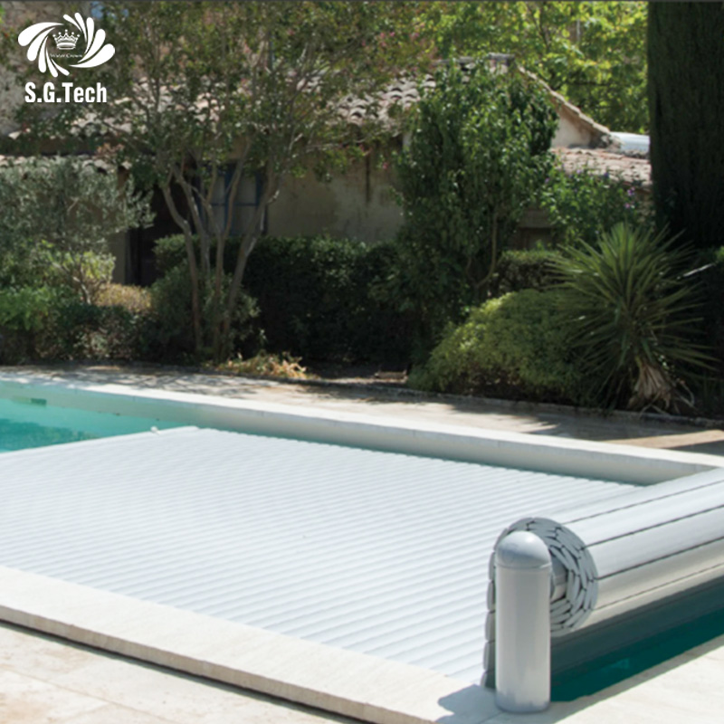 Couverture automatique extérieure en matériau PC de haute qualité, garantie 1 an, pour piscines Water Crown