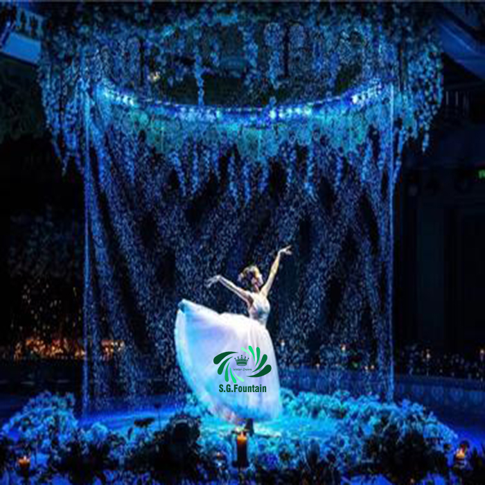 Outdoor Waterfall Mist & Fog Fountain Show Movie Screen Water Curtain From Stone Garden Products