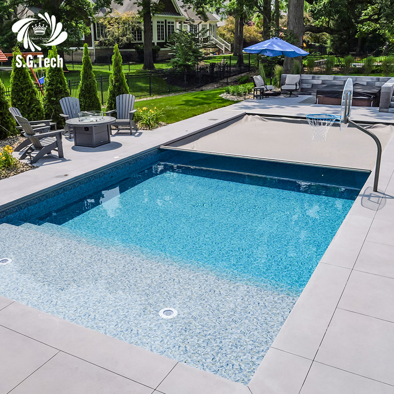 Water Crown SG-PVC011 PVC Inflatable Swimming Pool Cover-Durable UV Resistant Customizable for Ground Pools Outdoor Use