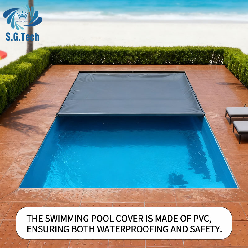 Achieve Reliable Pool Safety with Water Crown's PVC Cover, Powered by a Sturdy Hydraulic Control Mechanism