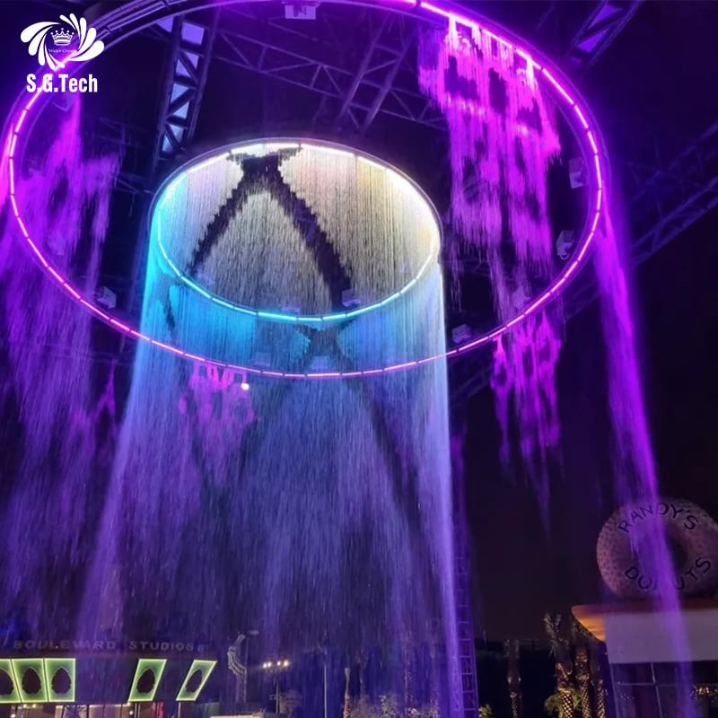 2026 Customized 3D Waterfall Wall Decor Digital Graphic Water Curtain Wedding Writing Rain Curtains Garden Stainless Steel Water