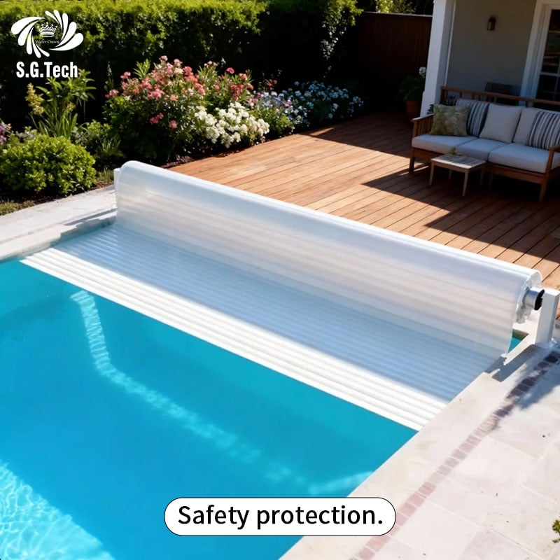 Water Crown Custom Color PC Pool Cover Factory Direct Polycarbonate Automatic Retractable Swimming Pool Cover Support Drawing Customization