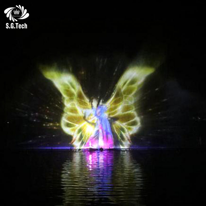 Water Crown Water Movie Screen Outdoor Projection Water Screen Fountain Water Feature Custom Design