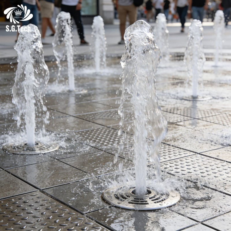 Dry Deck Fountain Interactive Splash Pad Fountain Outdoor Dry Fountain for Park Plaza Landscape