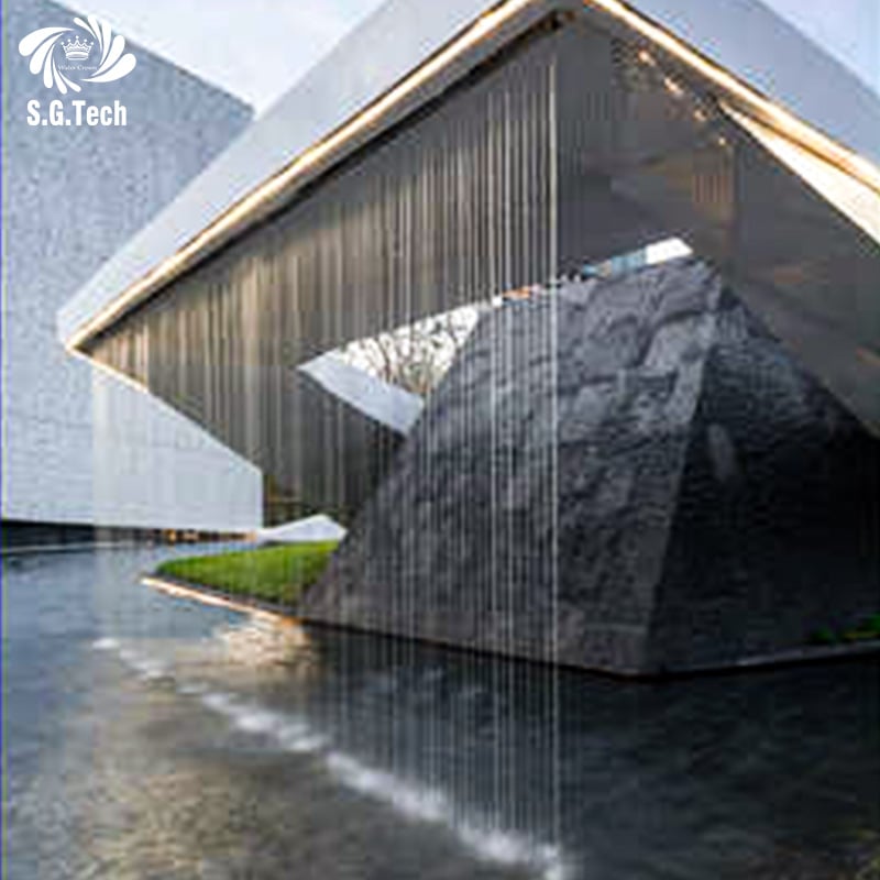 2026 Decorative Water Crown Fountain Curtain with Direct Downflow Design for Hotel Plaza and Exhibition