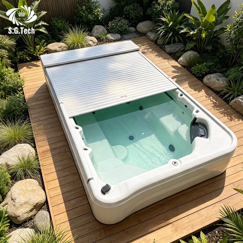 Automatic Rolling Shutter Pool Cover Retractable Safety System Custom Design for Hotel Villa Commercial Pool Projects