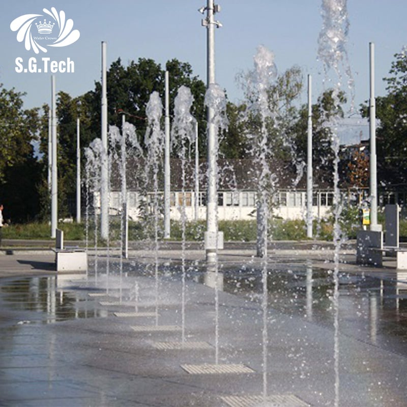 Dry Deck Fountain | Water Crown Interactive LED Musical Dry Floor Fountain for Outdoor Landscape