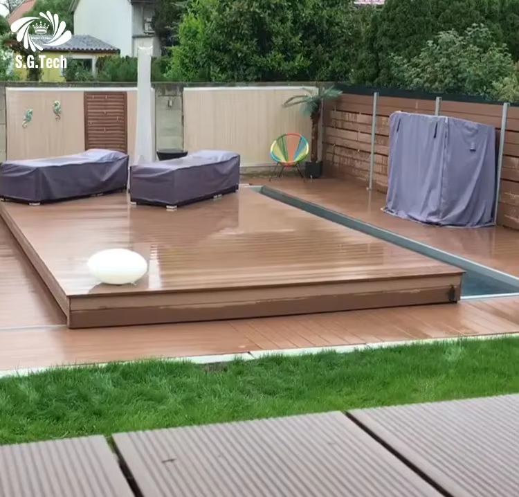 Manufacturer's High Quality Fully Automatic Swimming Pool Sliding Cover Durable Water Crown-Sturdy Wood High Pool Cleaner