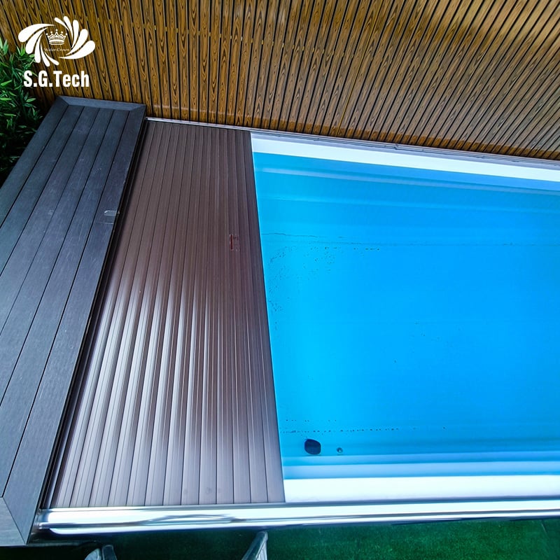 Anti-Corrosion Aluminum Swimming Pool Roller Shutter Cover Custom Color Hidden Installation Pool Cover