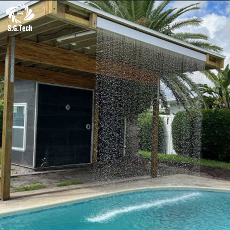 2025 Brand New Rainy Water Curtain Including Light Pump Nozzle Controller Main Frame for Decoration Waterfall