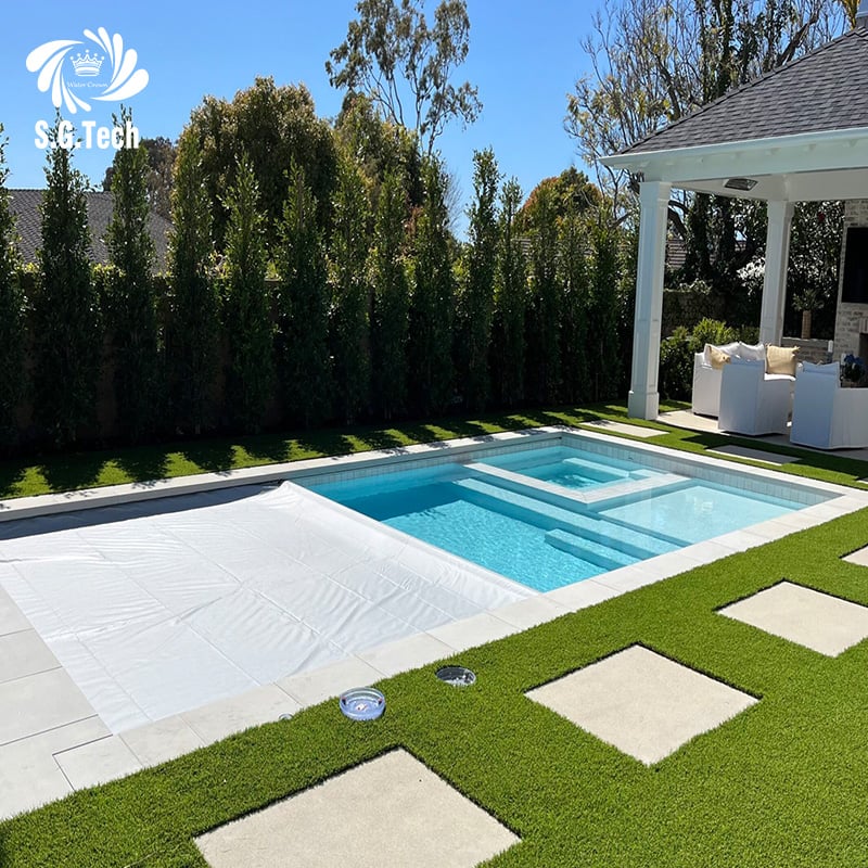 2026 Essential Water Crown PVC Waterproof Swimming Pool Cover with Pumps for Child Safety Guangdong