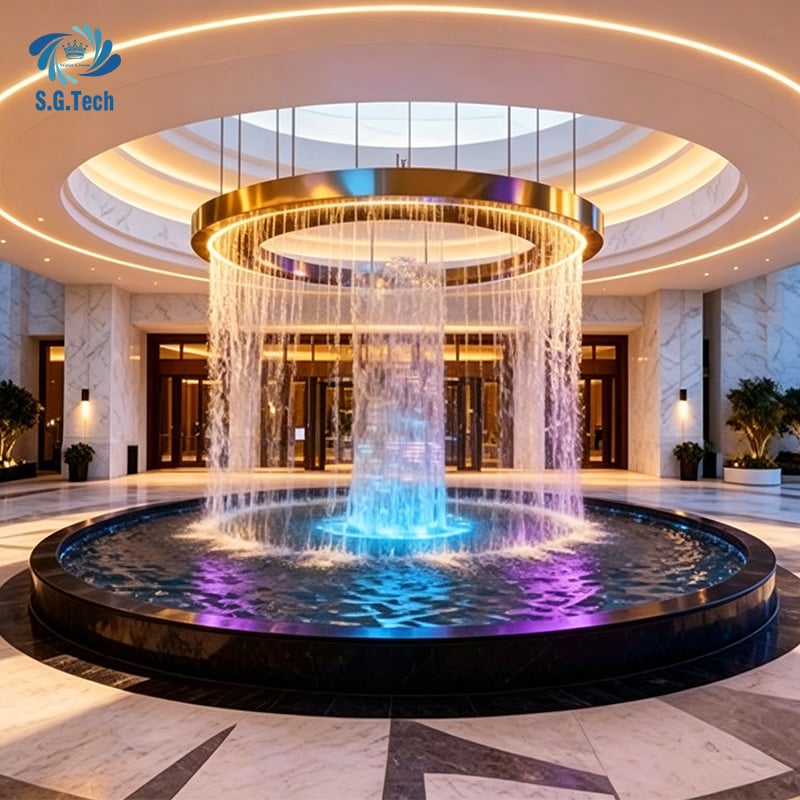 Customized 3D Waterfall Wall Decor Stainless Steel Water Curtain DMX Control for Outdoor Weddings Easy Installation AC 110-240V