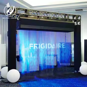 2026 Customizable Indoor Multicolored Fog Screen Water Curtain Display Projector Stainless Multimodal Waterfall Stone Hotel