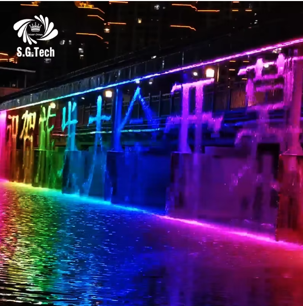 Customizable Modern Digital Water Curtain Fountain From Water Crown Factory Garden Decoration for Landscaping & Decking