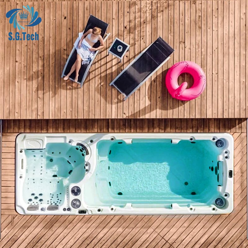 Water Crown Smart Sliding Pool Cover Automatic Mobile Deck Safety System Modern Design for Luxury Pools