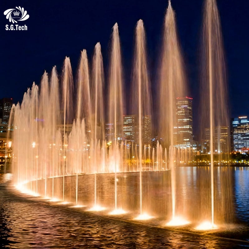 Swan Musical Fountain Artistic Water Feature Fiberglass DMX Music Control for Hotel Plaza Theme Park