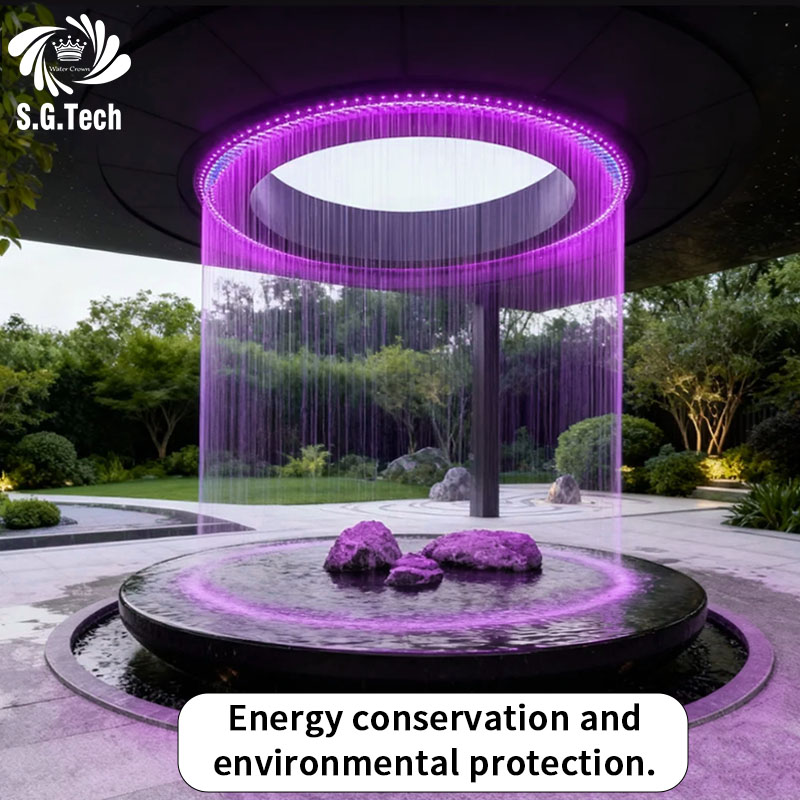 2026 Customized Circle/Linear/Square String Water Curtain SS304 Water Fountain for Indoor Hall Decoration