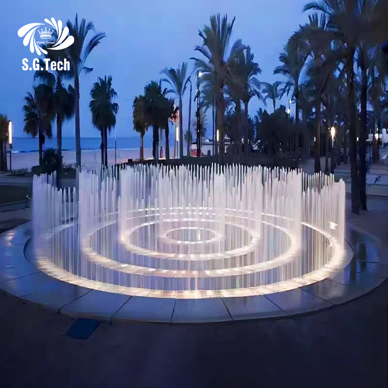 2025 Modern Customized Size Water Crown Music Fountain Outdoor and Garden Use Stone DMX CONTROL Garden Product