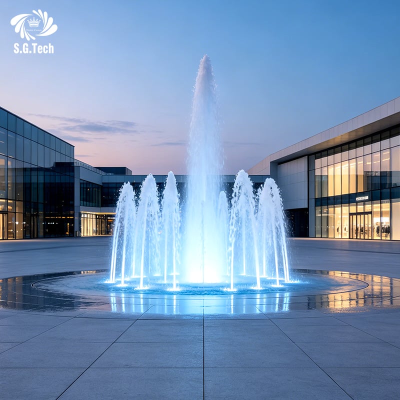Water Crown Dry Deck Fountain Outdoor Anti-Splash Floor Dry Fountain For Plaza Park Landscape