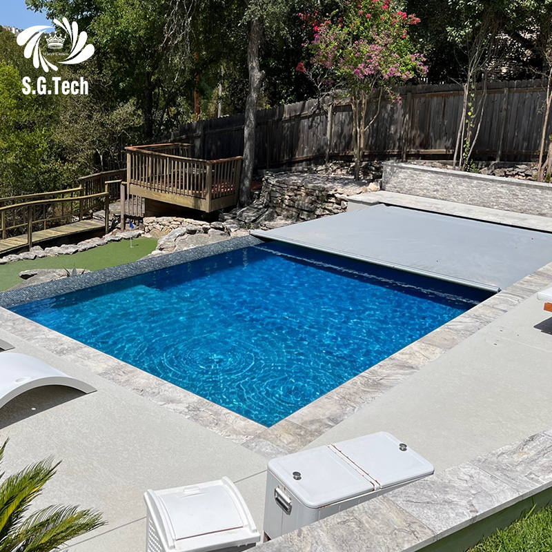 Water Crown All Season PVC Pool Cover Windproof Dustproof Heat Retaining Tarpaulin Cover For Hotel & Residential Swimming Pools