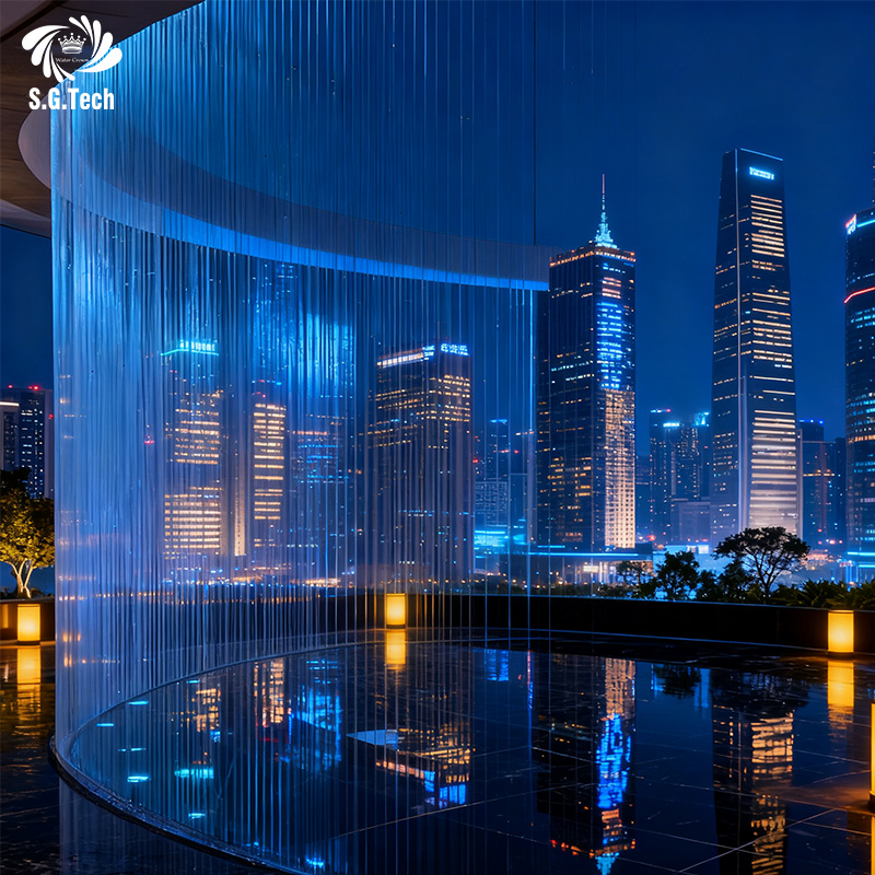 2026 Water Crown Water Ornament Indoor Decorative Water String Curtain Waterfall Wall Rain Curtain Fountain Outdoor