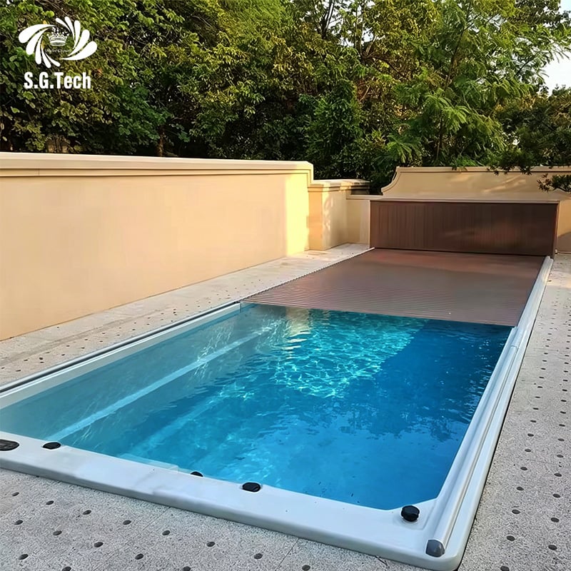 Water Crown Automatic Rolling Pool Sleeve – Gust-Proof PVC & Aluminum Frame, Contour Fit for Spas & Alfresco Settings
