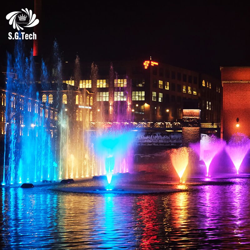 Floating Musical Fountain System Lake Water Feature LED Dance Fountain for Outdoor Lake Plaza