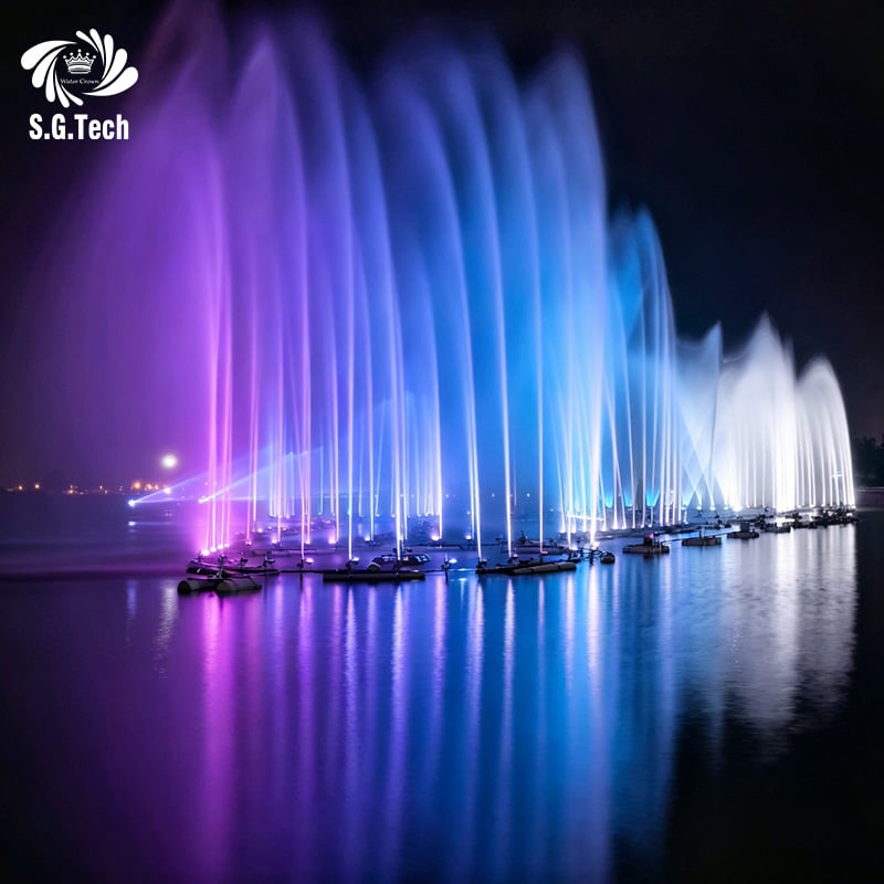 Programmable Musical Dancing Fountain Color Changing Water Feature RGB LED VFD Pump for Parks Plazas Resorts Events