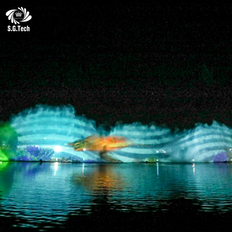 Water Crown SGM-04 2026 Custom 3D Outdoor Water Curtain Fountain Projector Crown Water Movie Screen 110V/220V 1 Year Warranty