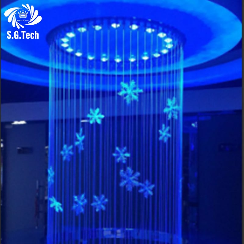 Custom Digital LED Light Decorative Stone Water Curtain Rain Screen Modern for Outdoor Park Living Room Garden Waterfall Wall